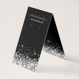 白黒グリッター署名イヤリングディスプレイ