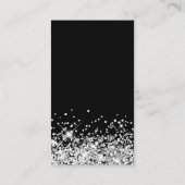 白黒グリッター署名イヤリングディスプレイ 名刺 (裏面)