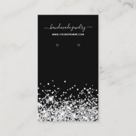 白黒グリッター署名イヤリングディスプレイ 名刺