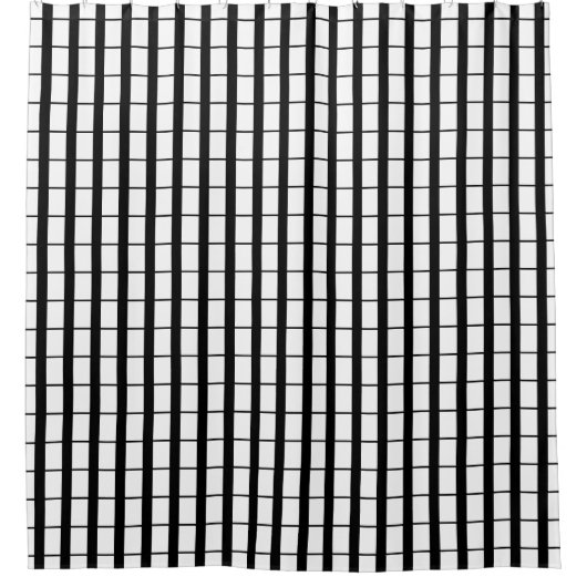 白黒グリッドシャワーカーテン シャワーカーテン (正面)