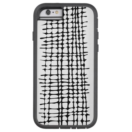 白黒グリッドパタオーガニックーン抽象芸術アート Case-Mate iPhoneケース (裏面)