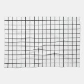 白黒グリッドパターン キッチンタオル (横)