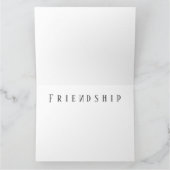 白黒グリーティングカードでの友情 カード (内部)