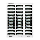 白黒グリーンオリエンタルチューリップダマスク ラベル (フルシート)