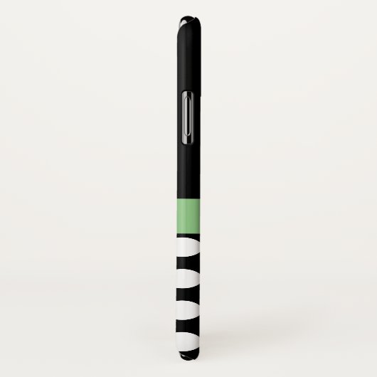 白黒グリーンモノグラムスクリプト水玉模様 Case-Mate iPhoneケース (裏面/右)