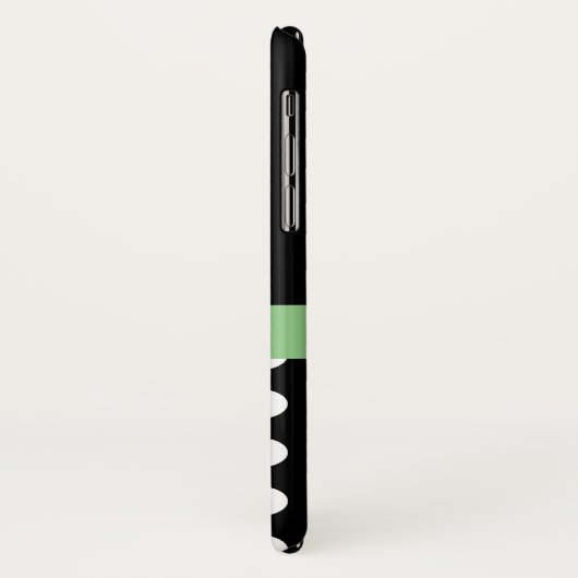 白黒グリーンモノグラムスクリプト水玉模様 Case-Mate iPhoneケース (裏面/左)