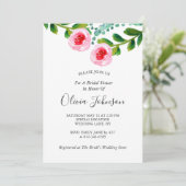 白黒グリーンユーカリフローラブライダルシャワー 招待状 (スタンド正面)