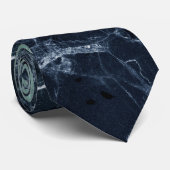 白黒グリーン大理石テクスチャ ネクタイ (ロール)