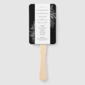 白黒グリーン結婚式 プログラム ハンドファン (正面)