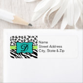 白黒グリーン&ターコイズゼブラ&チータスキン ラベル (インサイチュ)