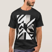 白黒グレイの幾何学模様 Tシャツ (正面)