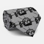 白黒グレイの自由の女神タイ ネクタイ (ロール)