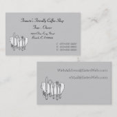 白黒グレイカスタムシルバーウェアビジネスカード 名刺 (正面/裏面)