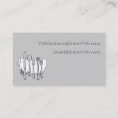 白黒グレイカスタムシルバーウェアビジネスカード 名刺 (裏面)
