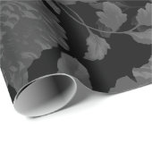 白黒グレイグラデーションヴィンテージモダンフローラトイル ラッピングペーパー (ロールコーナー)