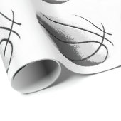 白黒グレイトレンディーアポップ・アートのートバスケットボール ラッピングペーパー (ロールコーナー)