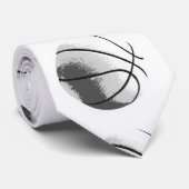 白黒グレイトレンディーポップ・アートのアートバスケットボールタイ ネクタイ (ロール)