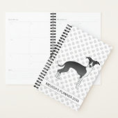 白黒グレイハウンドイタリアンとカスタム文字 プランナー手帳 (ディスプレー)