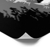 白黒グレイポップ・アートのアートゴリラポートレートポスター ポスター (角)