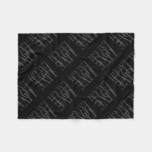 白黒グレイライブラブドー感動的ク フリースブランケット (正面(横))