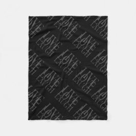 白黒グレイライブラブドー感動的ク フリースブランケット