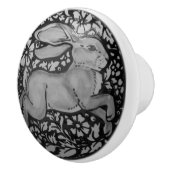 白黒グレイラビットハレドロワプルノブ セラミックノブ (右)