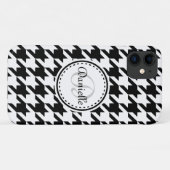 白黒グレイ千鳥格子のモノグラム模様 Case-Mate iPhoneケース (裏面(横))