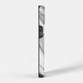 白黒グレイ大理石パターンiPhone / アンドロイド iPhoneケース (右側面)