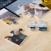 白黒グレイ年ファミリー名18フォトコラージュ ジグソーパズル (側面)