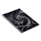 白黒グレイ抽象芸術シンプルスワール ノートブック (右側)