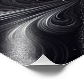 白黒グレイ抽象芸術シンプルスワール フォトプリント            (角)