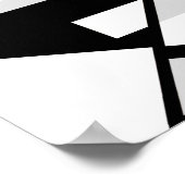 白黒グレイ抽象芸術ディレクターの椅子デザイン ポスター (角)