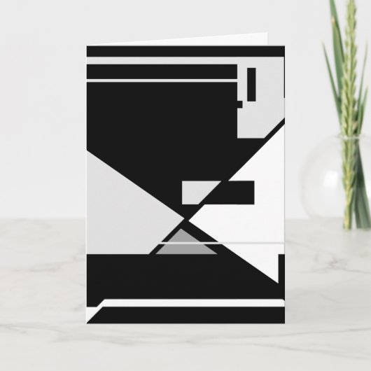 白黒グレイ抽象芸術MCMルックデザイン カード (正面)