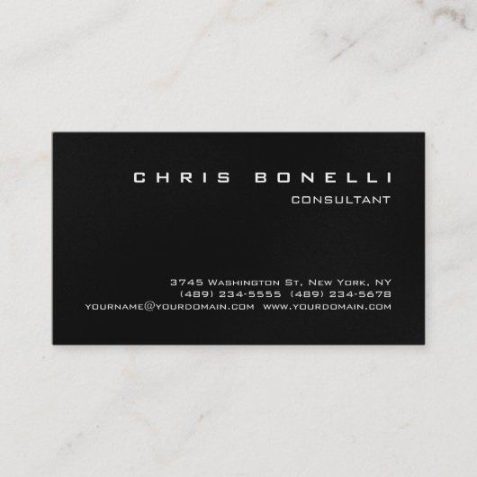 白黒グレイ魅力的な名刺 名刺 (正面)