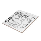 白黒グレイ・サークル、キッズによるデジタル・アート:) タイル (側面)