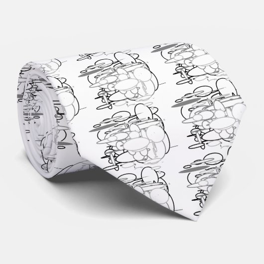 白黒グレイ・サークル、キッズによるデジタル・アート:) ネクタイ (ロール)