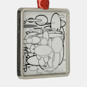 白黒グレイ・サークル、キッズによるデジタル・アート:) メタルオーナメント (右)