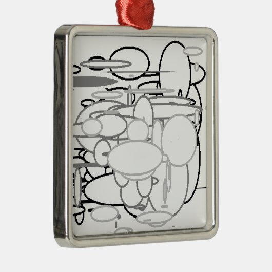 白黒グレイ・サークル、キッズによるデジタル・アート:) メタルオーナメント (右)