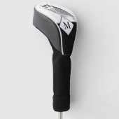 白黒グレイ・フクロウ・モノグラム名ゴルフヘッドカバー ゴルフヘッドカバー (アングル)