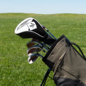 白黒グレイ・フクロウ・モノグラム名ゴルフヘッドカバー ゴルフヘッドカバー (インサイチュ)