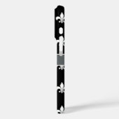 白黒グレイ(紋章の)フラ・ダ・リモノグラム Case-Mate iPhoneケース (裏面 / 左)