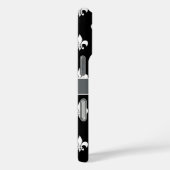 白黒グレイ(紋章の)フラ・ダ・リモノグラム Case-Mate iPhoneケース (裏面 / 右)