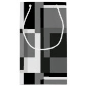 白黒グレモダンー抽象芸術幾何学記号 スモールペーパーバッグ (裏面)