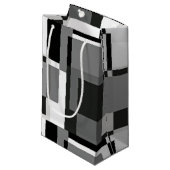 白黒グレモダンー抽象芸術幾何学記号 スモールペーパーバッグ (正面アングル)