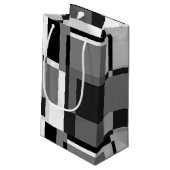白黒グレモダンー抽象芸術幾何学記号 スモールペーパーバッグ (裏面アングル)