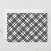 白黒グレンプレイドパターン編集可能4.5x6.25インチ ノートカード (裏面)