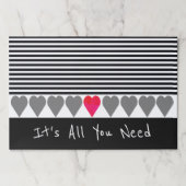 白黒グレーと赤のテーブルデコール ペーパーパッド (正面)