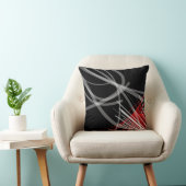 白黒グレーと赤芸術的抽象芸術 クッション (椅子)