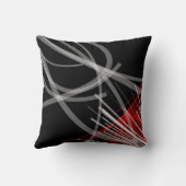 白黒グレーと赤芸術的抽象芸術 クッション (裏面)