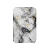 白黒グレーと金ゴールド大理石パターン バスマット (正面縦)